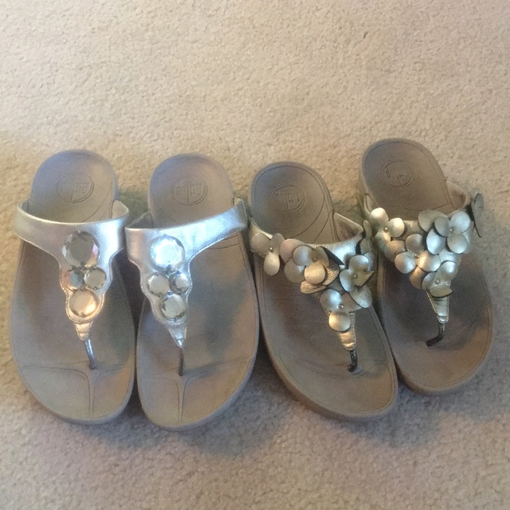 Two Silver Pairs of FitFlops